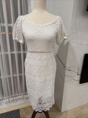 Express White Crochet Lace Dress Top
